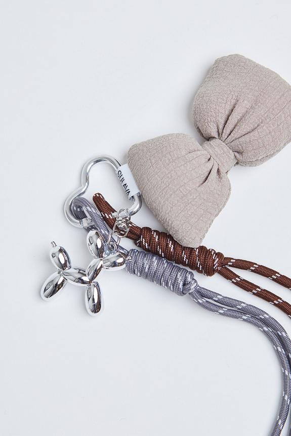 Sui Ava Puffy Bow Bag Charm Beige